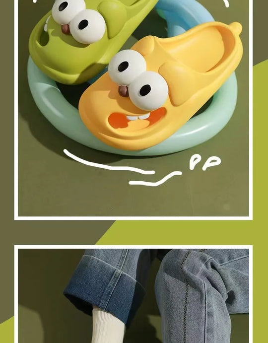 Eyeshine Large Eye Women Slippers Waterproof Lightweight Shower Sandals Fashion House Slippers Lovely Cozy Unisex Cartoon Slipper