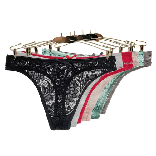 Moonflame 5 pcs/lots Lingerie Hot Sale G Strings For Women Sexy Lace