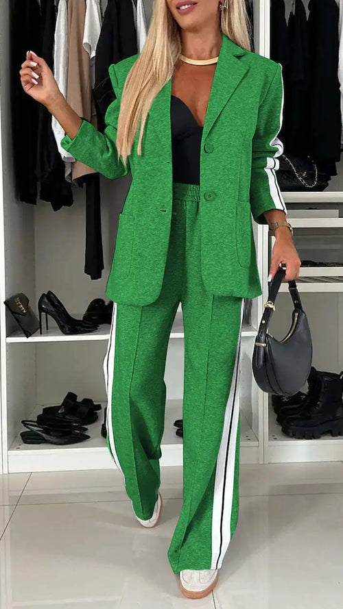 New Autumn Winter Women's Long-sleeved Lapel Casual Suit Fashion Solid