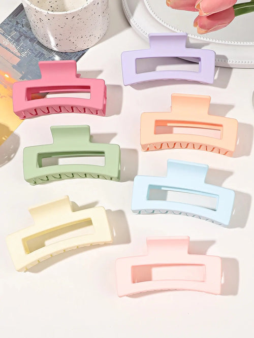 7 Pcs Big Hair Claw Clips 3.4" Non-slip Big Square Matte for Women