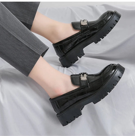 STRONGSHEN Men Oxford Shoes Leather Platform Casual Shoes Comfortable Formal Loafer Business Office Formal Dress Shoes 38-46
