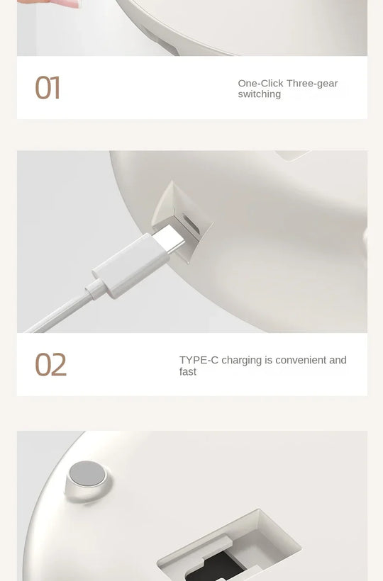 2IN1 Folding Desktop Fan Portable Air Conditioner Wall Mounted Fan Rechargeable with 3 Gears for Home Office