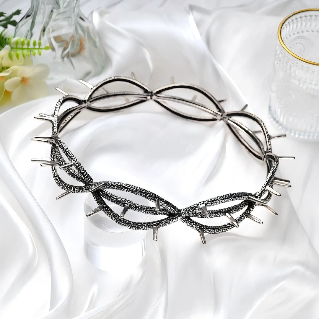Kendrick Lamar Men's Thorn King Alloy Headband with Retro Style Round Crown Bracelet