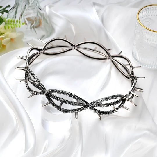 Kendrick Lamar Men's Thorn King Alloy Headband with Retro Style Round Crown Bracelet