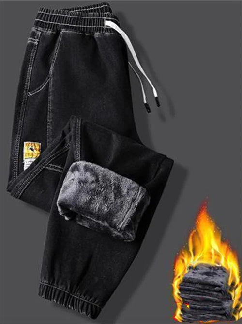 Men's jeans Winter Fleece Jeans Thick Warm Denim Pants Men Streetwear