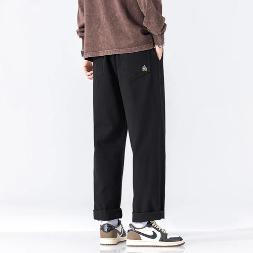 HIQOR Men Casual Pants Fashion Jogger Pant Loose Straight Wide Leg