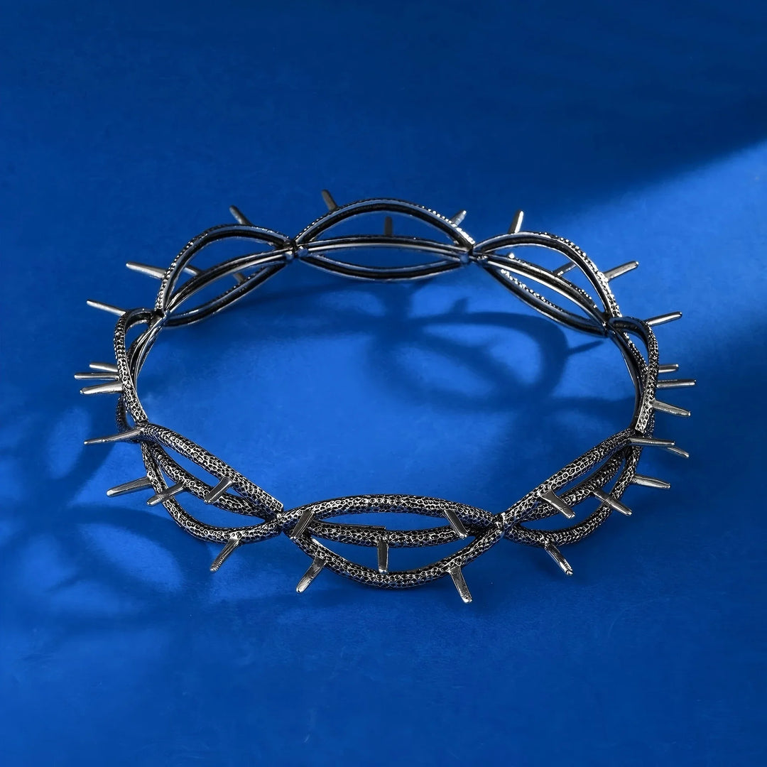 Kendrick Lamar Men's Thorn King Alloy Headband with Retro Style Round Crown Bracelet
