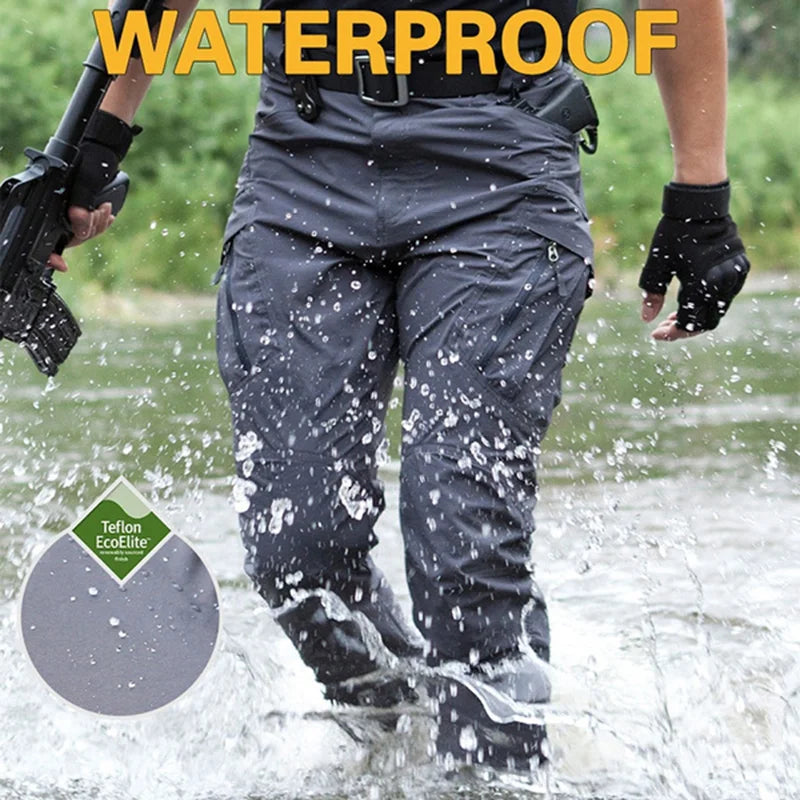 Men City Pants Cargo Trousers Multi-pocket Waterproof Wear-resistant