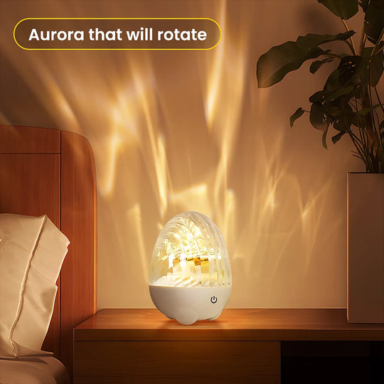 Dynamic Rotating Dinosaur Egg Mood Night Light, 13 Color Changing, USB Rechargeable Projector Lamp with Touch & Remote for Room