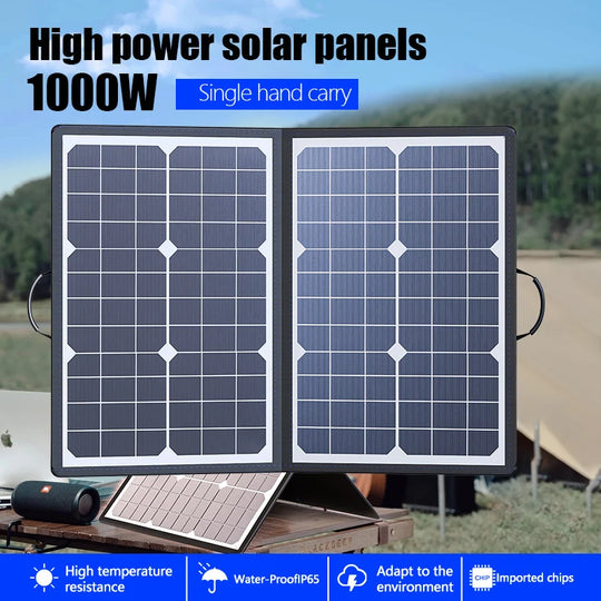 1000W Portable Foldable Solar Panel Kit Complete Solar Power Station