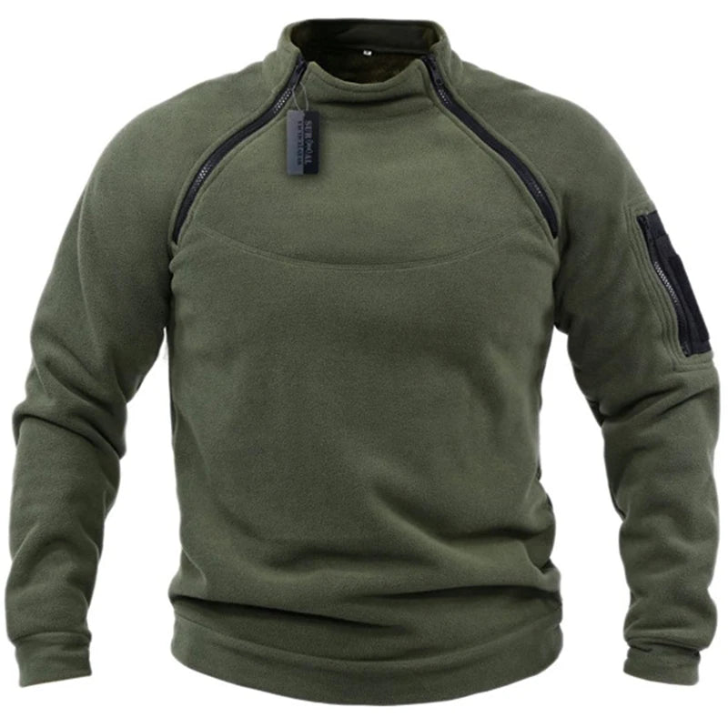 Mens Tactical Outdoor Polar Fleece Jacket Hunting Clothes Warm Zipper