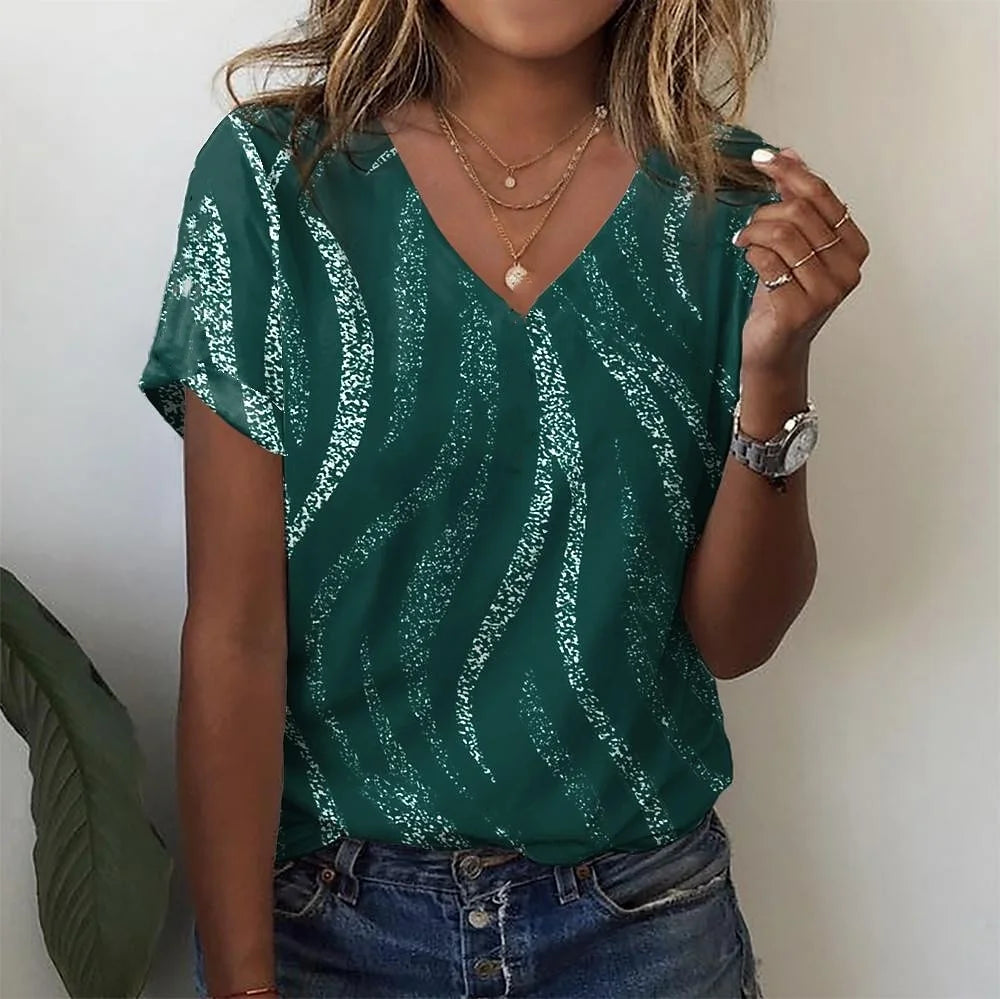 Women's T-Shirt Simple Gradient 3d Print Fashion Top Tee T-Shirt