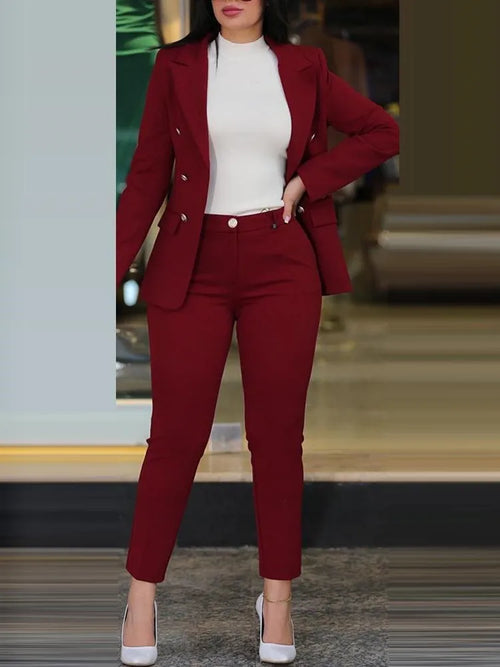 Elegant Office Lady Two Piece Sets New Autumn Winter Women Fashion