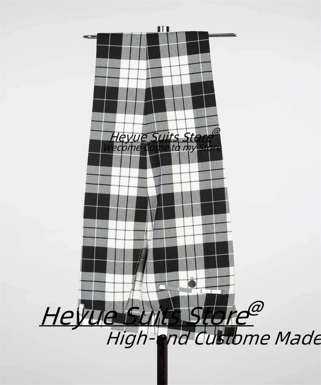 British Plaid Men Suits Slim Fit Double Breasted Groom Wedding Tuxedos 2 Pieces Sets Elegant Male Blazers Ropa Hombre