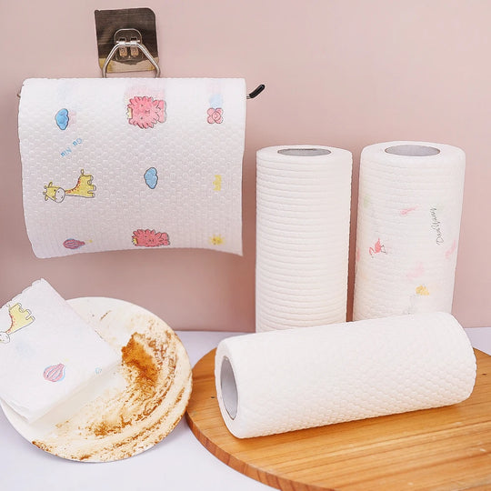50/100pcs A Roll  Dish Cloth Disposable Rags Non -woven Rag Home Kitchen One-time Dishrag Universal Car Wipe Shoe Cleaning Wipes