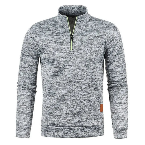 Autumn Men's Half Zipper Sweatshirts Long Sleeve Solid Color Pullover