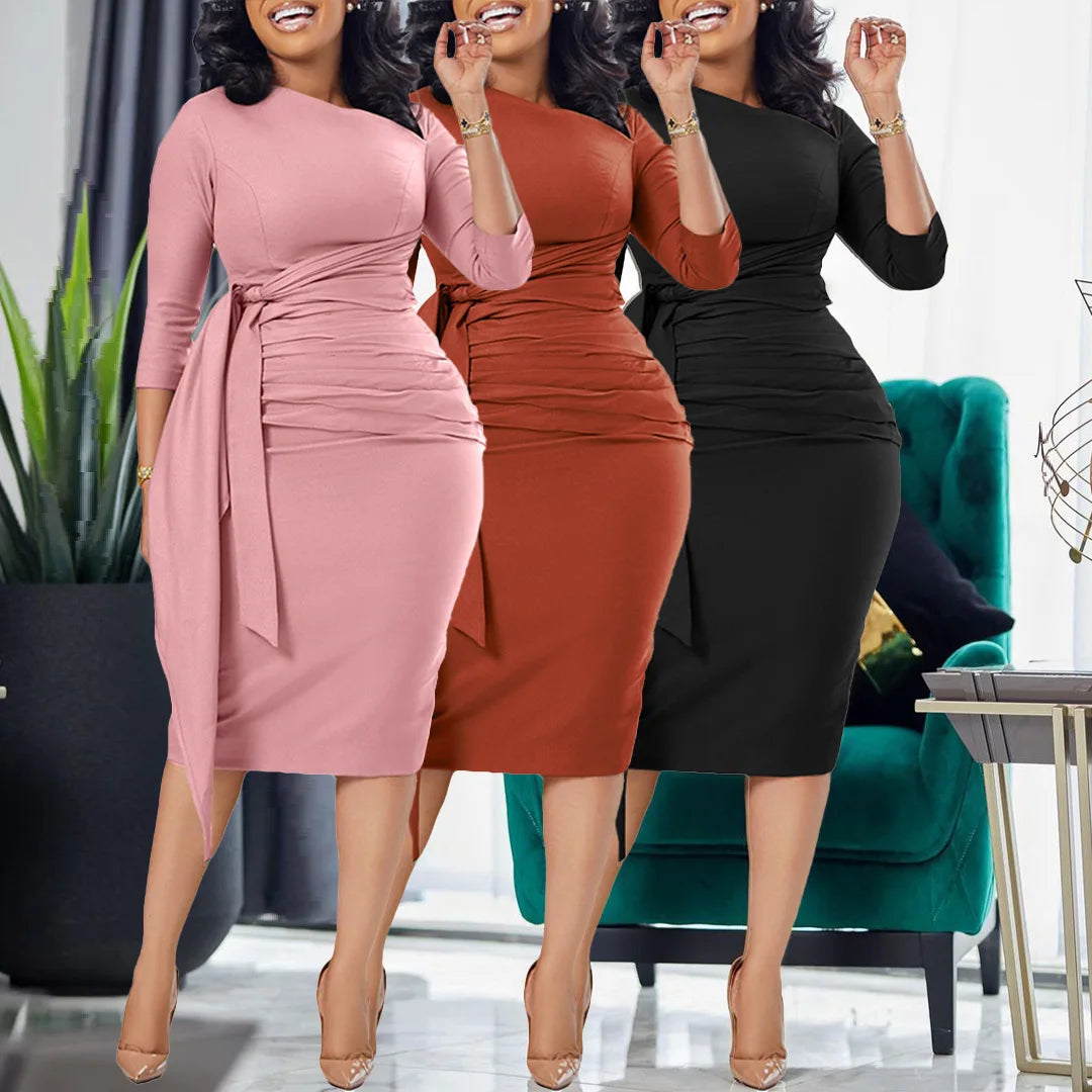 Evening Dresses with Side Train Sparkly Sequins Lace African Party Dress Elegant Nigerian Formal Asoebi Prom Gown