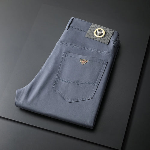 HIQOR Male Pants Solid Black Smart Casual Trousers For Men Suit Pants