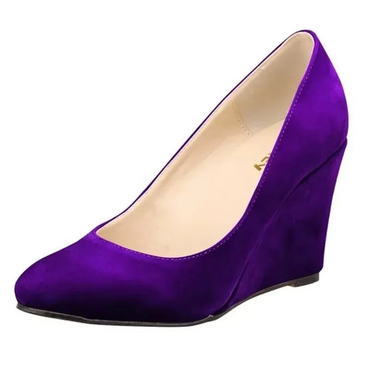Women Wedge Shoes Spring Autumn Classic Sexy Pointed Toes Platform High Heels Pumps Black Office Lady Party Dress Wedding Shoe