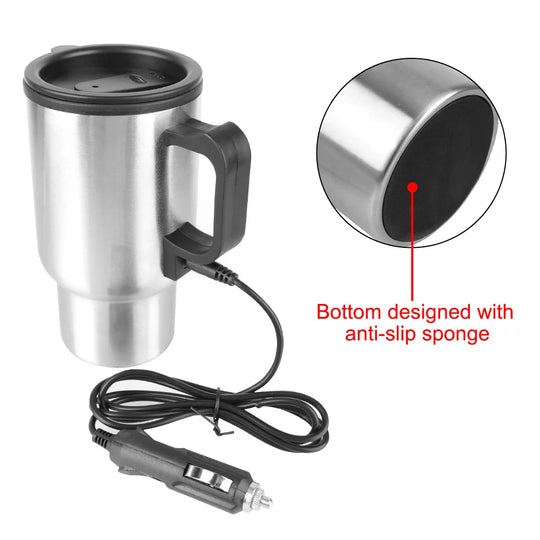 Electric Heating Car Kettle Stainless Steel Camping Travel Kettle 12V