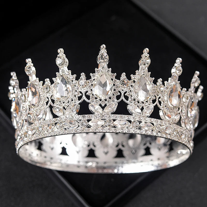 Baroque Crystal Tiaras And Crowns Rhinestone Prom Diadem Headband Crown Bridal Wedding Hair Accessories Jewelry Crown Tiara Gift