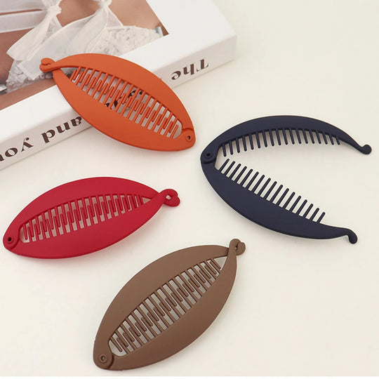 Matte Fish Shape Hair Claw Clips Ponytail Holder Hair Jewelry Twist