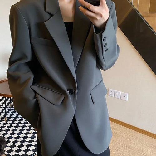 Solid Color Suit Commuting Jacket Female Korean Autumn Spring 2024 New