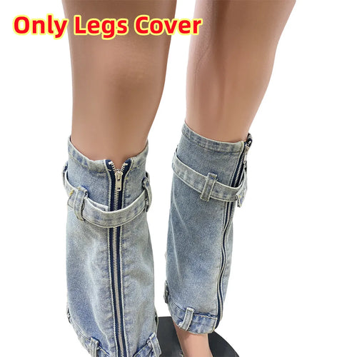 FAGADOER Fashion Button Long Sleeve Denim Mini Dress Women Turndown