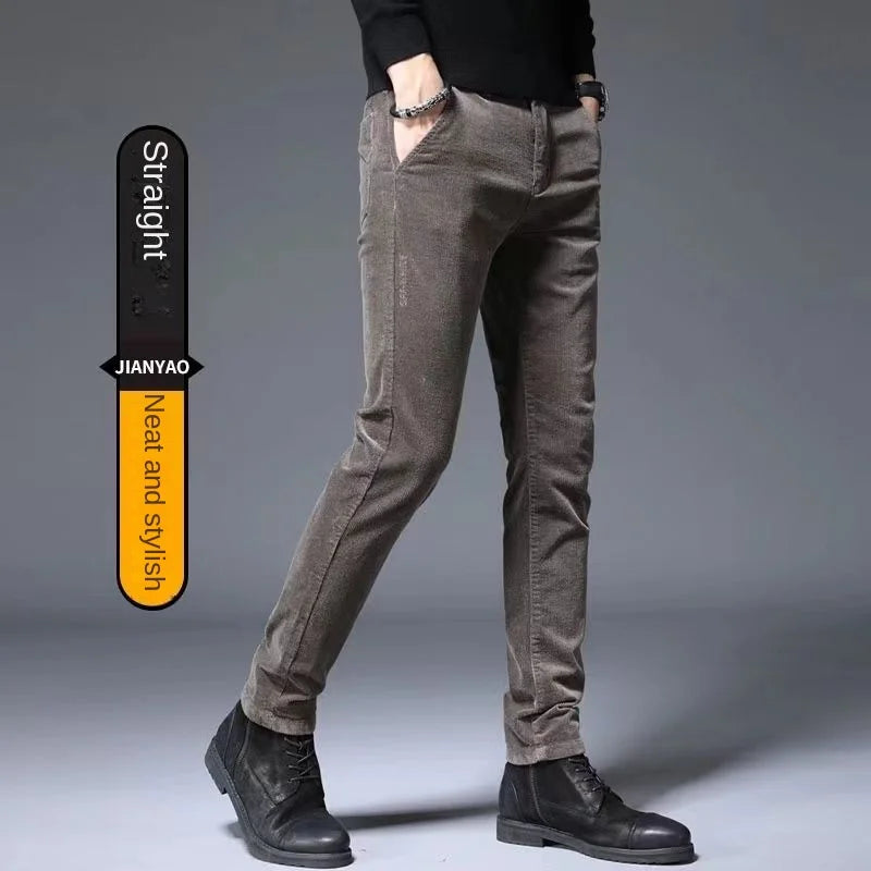 Corduroy Autumn Winter 2022 Men's Stretch Casual Slim Straight Velvet