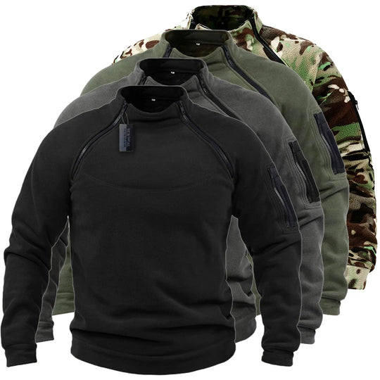 Mens Tactical Outdoor Polar Fleece Jacket Hunting Clothes Warm Zipper