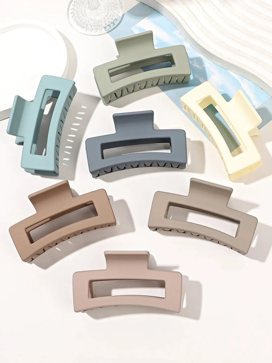 7 Pcs Big Hair Claw Clips 3.4" Non-slip Big Square Matte for Women
