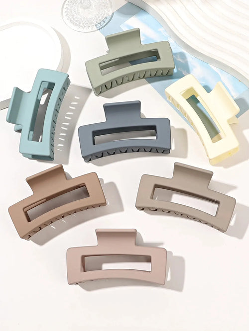 7 Pcs Big Hair Claw Clips 3.4" Non-slip Big Square Matte for Women