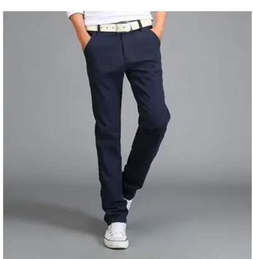 2023 summer New Casual Pants Men Cotton Slim Fit Chinos Fashion Male