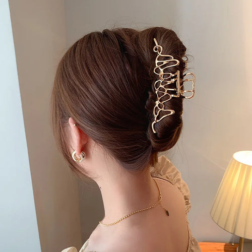 Metal Geometric Hair Claw Crab Hairpins Fashion Cross Hair Clips