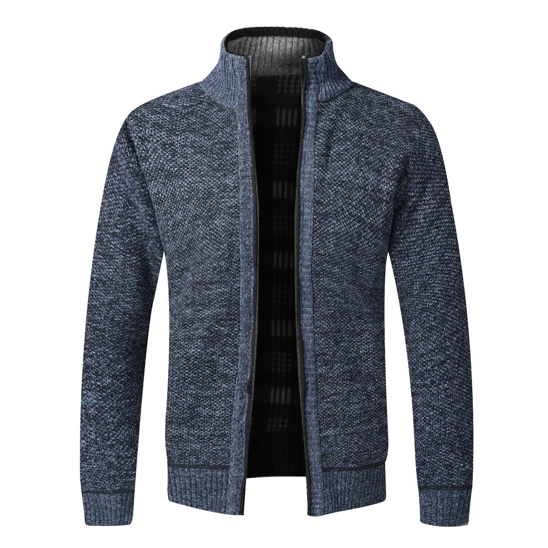 Autumn Winter Warm Cardigan Men Fleece Sweaters Full Zip Jackets Slim