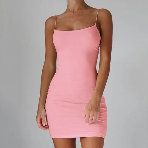 Bottom Dress Women Mini Dress Sexy Spaghetti Strap Bandage Backless