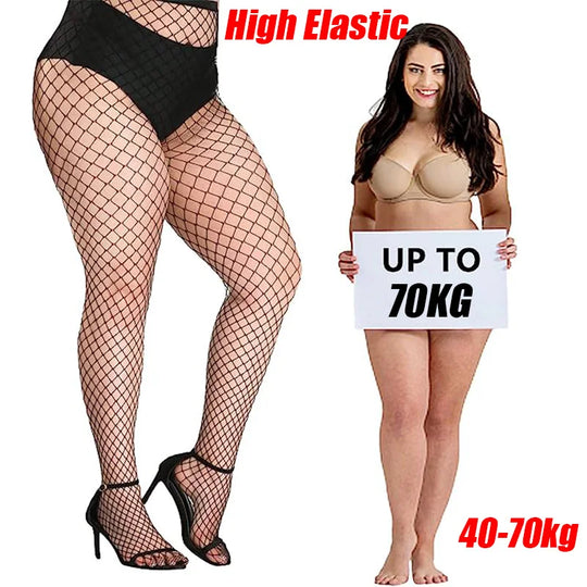 Plus Size Sexy Lolita Fishnet Body Stockings High Elastic Fish Net
