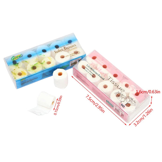 1 Set 1/12 Dollhouse Mini Paper Towel Roll Model Toilet Tissue