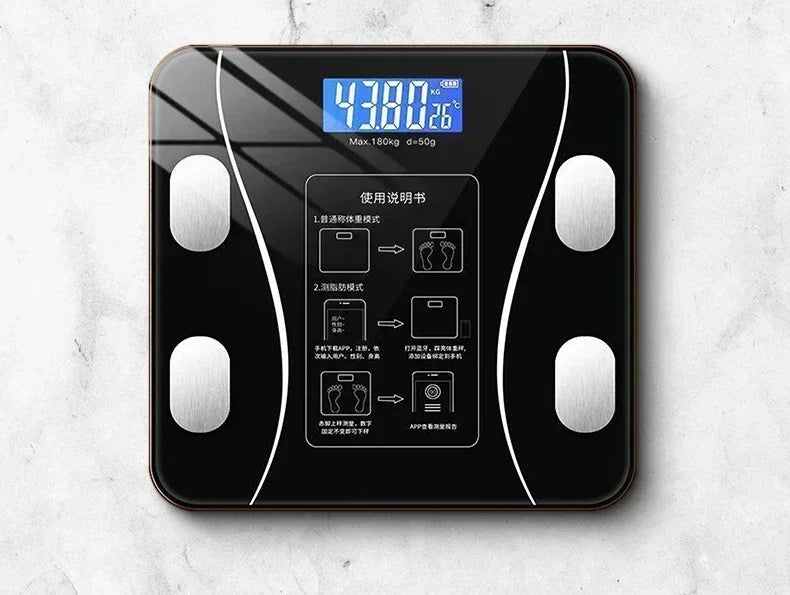 Smart with smart APP synchronized weight scale bathroom digital scale Bluetooth body fat scale body composition analyzer