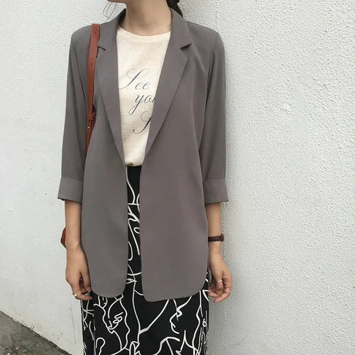 Spring Women Thin Blazers Sun Protection Suit 2024 Female Summer Black