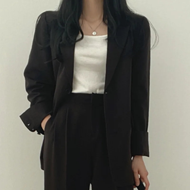 Fall Fashion Long Sleeve Blazer Mujer Pant Sets Blazers Women 2024