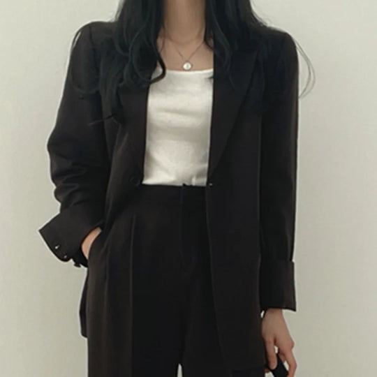 Fall Fashion Long Sleeve Blazer Mujer Pant Sets Blazers Women 2024