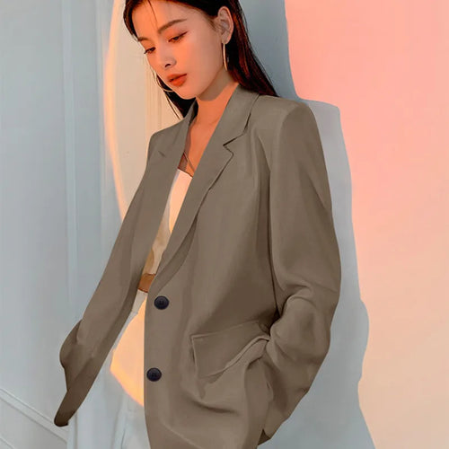 Casual Long Sleeve Suit Jacket Blazer Office Lady Spring Autumn