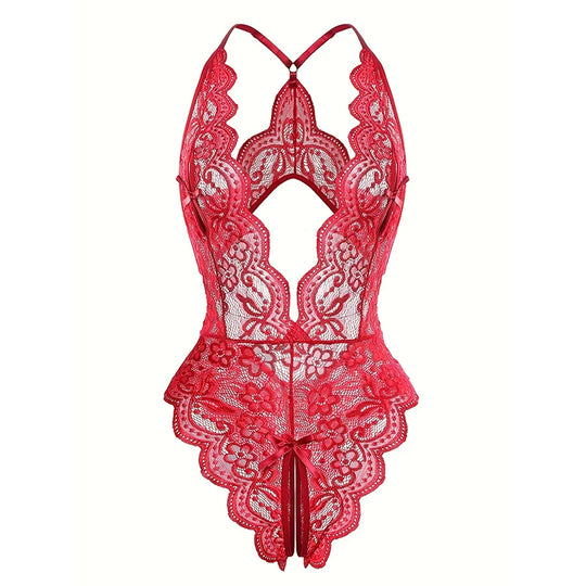 Women Sexy Lace Lingerie Hollow Bra Set Deep V Open Bra Porn Underwear