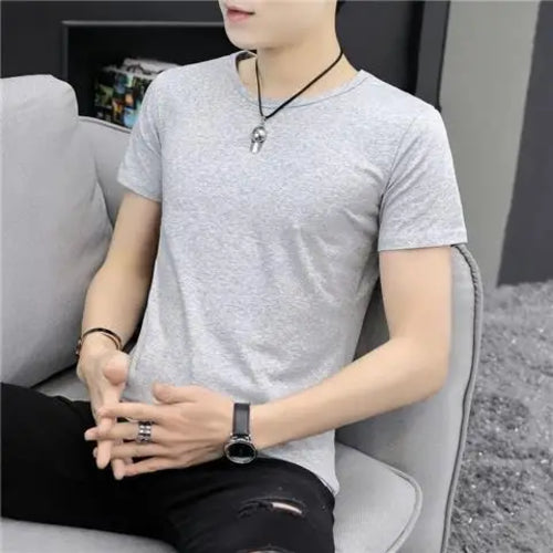 Luxurious Men's Short Sleeve T-Shirt for Summer 2023 V Neck