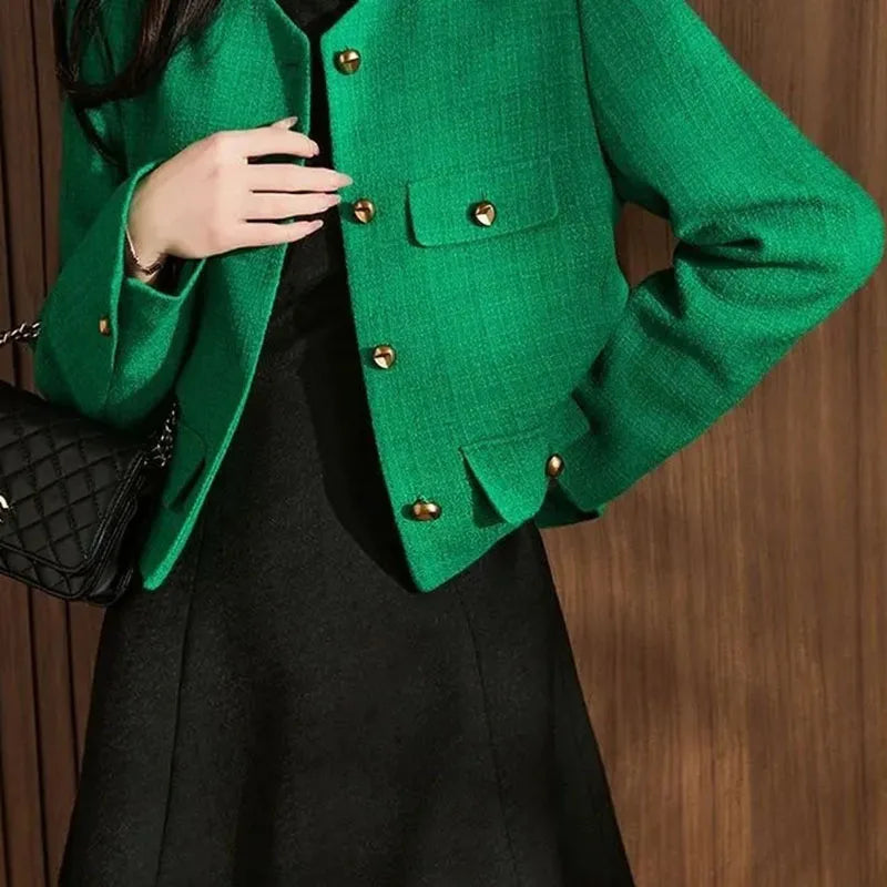 Spring Autumn Women's Blazers 2024New Elegant Slim Cropped Streetwear