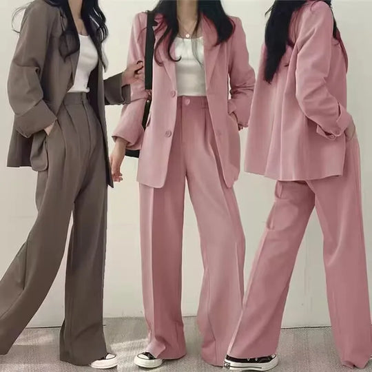 Fall Fashion Long Sleeve Blazer Mujer Pant Sets Blazers Women 2024
