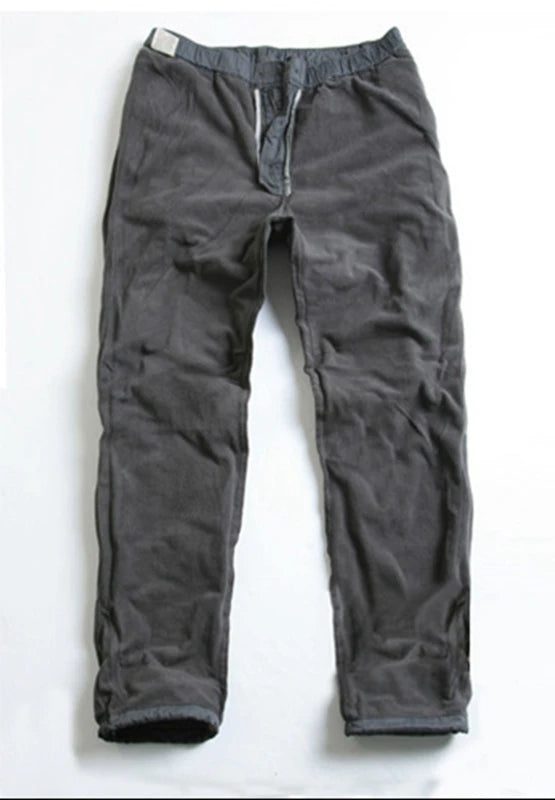 Winter Double Layer Men's Cargo Pants Warm Thick Baggy Pants Cotton