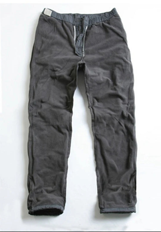 Winter Double Layer Men's Cargo Pants Warm Thick Baggy Pants Cotton
