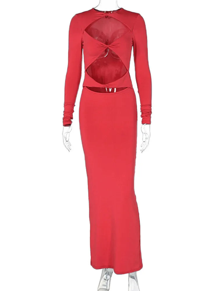 Articat Autumn/winter Women Fashionable Hollow Out Long Sleeved Slim